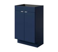 GoodHome Imandra Slimline Matt Blue Double Bathroom Cabinet (H) 820mm (W) 500mm