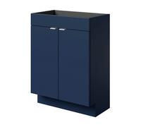 GoodHome Imandra Slimline Matt Blue Double Bathroom Cabinet (H) 820mm (W) 600mm