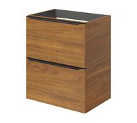GoodHome Imandra Slimline Walnut Effect Wall-Mounted Bathroom Cabinet (H) 600mm (W) 500mm