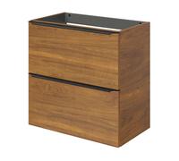 GoodHome Imandra Slimline Walnut Effect Wall-Mounted Bathroom Cabinet (H) 600mm (W) 600mm