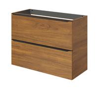 GoodHome Imandra Slimline Walnut Effect Wall-Mounted Bathroom Cabinet (H) 600mm (W) 800mm