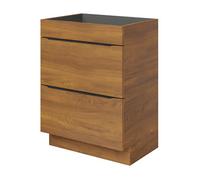 GoodHome Imandra Standard Matt Walnut Effect Freestanding Bathroom Cabinet (H) 820mm (W) 600mm