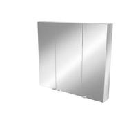 GoodHome Imandra Tall Matt Silver Mirror Effect Triple Bathroom Cabinet Mirrored (H)900mm (W)1000mm