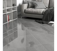 GoodHome Imperiali Anthracite Gloss Stone Effect Porcelain Indoor Wall & Floor Tile, Pack Of 3, (L)600mm (W)600mm