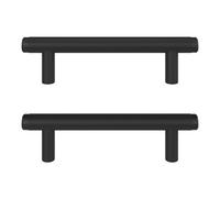 GoodHome Indus Knurled Matt Black Any Room Furniture T-Shaped Pull Handle (L)13.6Cm (D)35mm, Pack Of 2