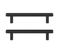 GoodHome Indus Knurled Matt Black Any Room Furniture T-Shaped Pull Handle (L)16.8Cm (D)35mm, Pack Of 2