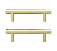 GoodHome Indus Satin Brass Effect Any Room Furniture T-Shaped Pull Handle (L)13.6Cm (D)35mm, Pack Of 2