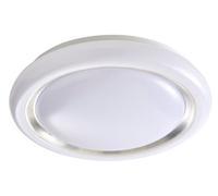 GoodHome Iris Round Satin Metal & Plastic White Brushed Effect Led Ceiling Light