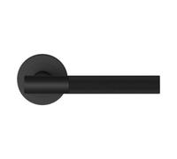 GoodHome Irus Black Zinc Alloy Straight Door Handle (L)140mm, Pair