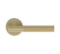 GoodHome Irus Brushed Brass Effect Zinc Alloy Straight Door Handle (L)140mm, Pair