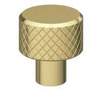 GoodHome Irus Brushed Steel Gold Effect Round Furniture Knob (Dia)25mm, Pack Of 2