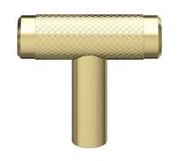 GoodHome Irus Brushed Steel Gold Effect T-Shaped Furniture Knob (Dia)40mm, Pack Of 2