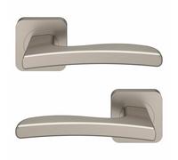 GoodHome Irvil Brushed Brass Effect Round Rose Latch Door Handle (L)126.5mm (D)58mm, Pair Of 2