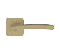 GoodHome Irvil Brushed Brass Effect Round Rose Latch Door Handle (L)126.5mm (D)58mm, Pair Of 2