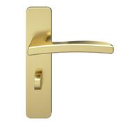 GoodHome Irvil Brushed Brass Effect Round Wc Door Handle (L)126.5mm (D)58mm, Pair Of 2