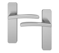 GoodHome Irvil Brushed Nickel Effect Arch Latch Door Handle (L)126.5mm (D)58mm, Pair