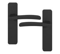 GoodHome Irvil Jet Black Nickel Effect Rectangular Latch Door Handle (L)126.5mm (D)58mm, Pair