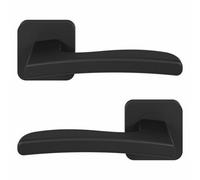 GoodHome Irvil Jet Black Square Latch Door Handle (L)126.5mm, Pair