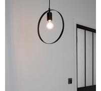 GoodHome Kaitains Matt Black Pendant Ceiling Light, (Dia)280mm