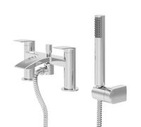 GoodHome Kariya Gloss Chrome Effect Deck-Mounted Bath Mixer Tap With Shower Kit