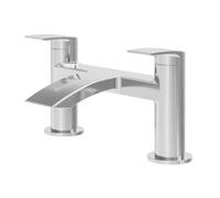 GoodHome Kariya Gloss Chrome Effect Deck-Mounted Manual Double Bath Filler Tap