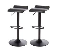 GoodHome Karonda Black Adjustable Swivel Bar Stool, Pack Of 2