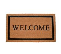 GoodHome Kebir Black & Natural Welcome Scraper Mat, 45Cm X 75Cm