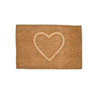 GoodHome Kebir Natural Heart Scraper Mat, 40Cm X 60Cm