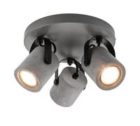 GoodHome Kempston Plate Matt Grey 3 Light Spotlight