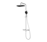 GoodHome Kentia Chrome Effect Thermostatic Mixer Multi Head Shower With 2 Heads & 1.5M Hose Length