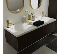 GoodHome Kentia Double Matt White Rectangular Vanity Basin (W)120.6Cm