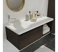GoodHome Kentia Matt White Rectangular Vanity Basin (W)100.6Cm