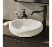GoodHome Kentia Matt White Round Counter Top Basin (W)39.6Cm