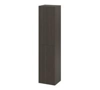 GoodHome Kentia Ribbed Effect Walnut Veneer Bathroom Double Column Cabinet (H)150Cm (W)35Cm