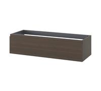 GoodHome Kentia Walnut Veneer Wall-Mounted Bathroom Cabinet (H) 300mm (W) 1200mm