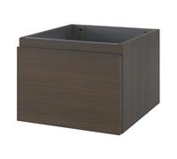 GoodHome Kentia Walnut Veneer Wall-Mounted Bathroom Cabinet (H) 300mm (W) 400mm