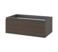 GoodHome Kentia Walnut Veneer Wall-Mounted Bathroom Cabinet (H) 300mm (W) 800mm