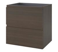 GoodHome Kentia Walnut Veneer Wall-Mounted Bathroom Cabinet (H) 600mm (W) 600mm