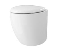GoodHome Kentia White Rimless Back To Wall Round Toilet Pan With Soft Close Seat
