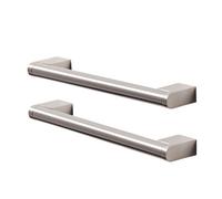 GoodHome Khara Nickel Effect Kitchen Cabinets Bar Pull Handle (L)18.8Cm (D)36mm, Pack Of 2