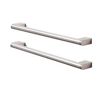 GoodHome Khara Nickel Effect Kitchen Cabinets Bar Pull Handle (L)28.4Cm (D)36mm, Pack Of 2