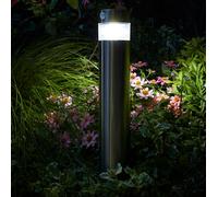 GoodHome Kiana Stainless Steel Solar-Powered Integrated Led Outdoor Post Light
