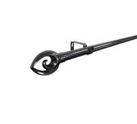 GoodHome Kilmos Gloss Black Nickel Effect Extendable Bullet Curtain Pole Set, (L)1200mm-2100mm (Dia)28mm