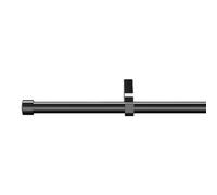 GoodHome Kimlos Gloss Black Nickel Effect Extendable Cap Single Curtain Pole Set Set, (L)2000mm-3300mm (Dia)19mm