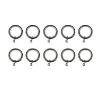 GoodHome Kimlos Nickel Effect Black Curtain Ring (Dia)28mm, Pack Of 10