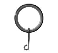 GoodHome Kimlos Nickel Effect Black Curtain Ring, Pack Of 10