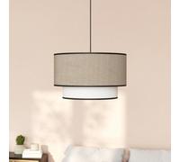 GoodHome Kinglet White, Natural & Black Round Lamp Shade (D)38Cm