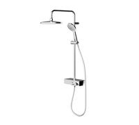 GoodHome Kolima Chrome Effect Thermostatic Mixer Multi Head Shower With 2 Heads & 1.5M Hose Length