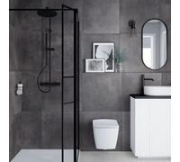 GoodHome Konkrete Anthracite Matt Concrete Effect Porcelain Indoor Wall & Floor Tile, Pack Of 4, (L)616mm (W)616mm