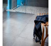 GoodHome Konkrete Grey Matt Concrete Effect Porcelain Indoor Wall & Floor Tile, Pack Of 4, (L)616mm (W)616mm